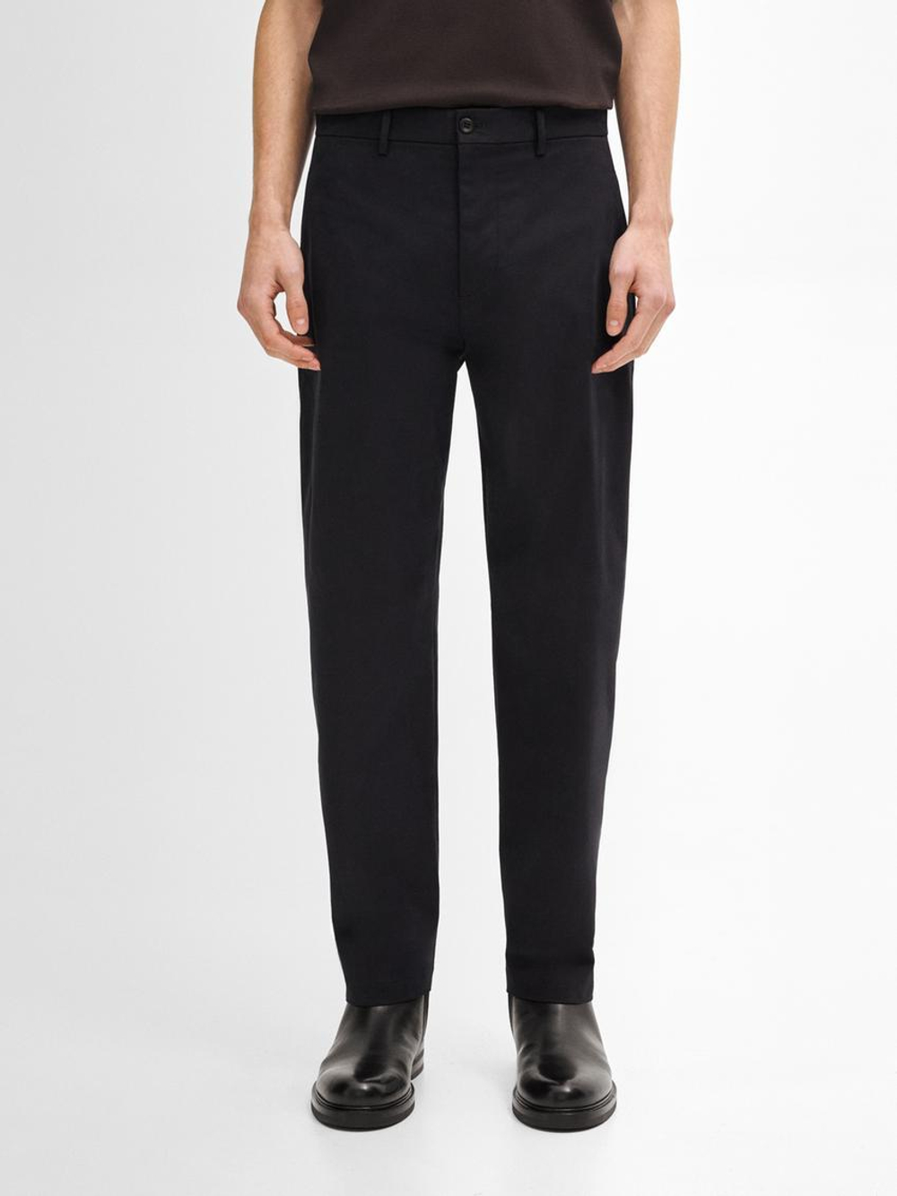 Massimo Dutti Брюки свободного кроя из смесового хлопка, темно-синий