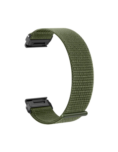 Ремешок TacFit 26 мм. для Garmin Fenix 7x / 6x / 5x / 3, Enduro 2 / Tactix 7, Tactix Delta нейлоновый быстросъемный на липучках (Зеленый Хаки)