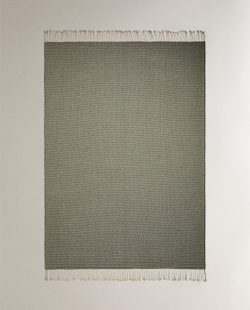 Zara Home плед из полиэстера, зелёный, 140x190 см