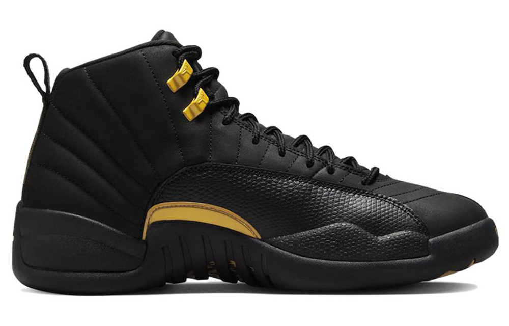 Jordan Air Jordan 12 retro "black taxi" trend shock absorption high-top retro basketball shoes men's black gold