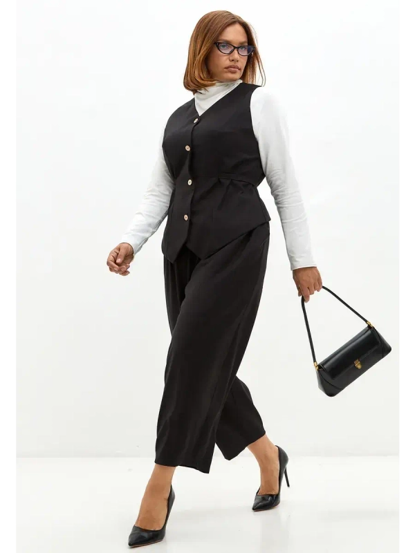 Брюки бананы классические черный