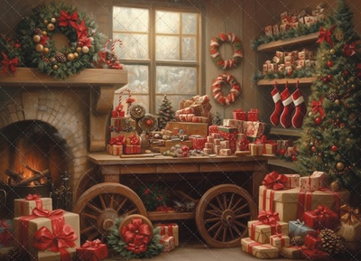 Мастерская Деда Мороза №1 - фон неопреновый