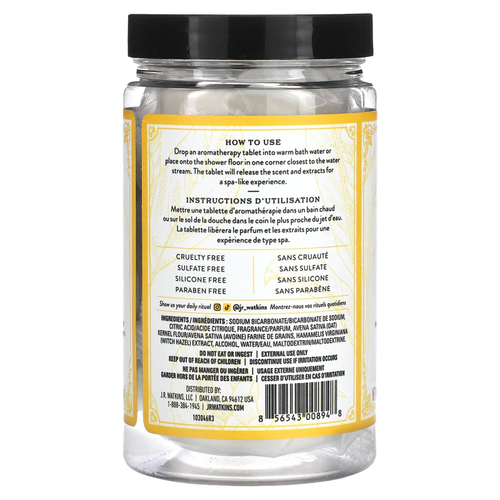 J R Watkins, Detox, ароматерапевтические таблетки для ванны и душа, куркума и цитрон, 6 таблеток, 22 г (0,8 унции)