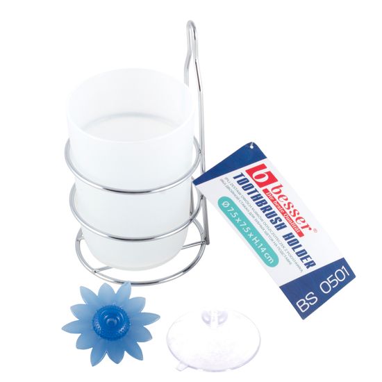 Стакан для зубных щеток Besser BS 0501 (7,5х7,5х14,5 см) настенный с присоской