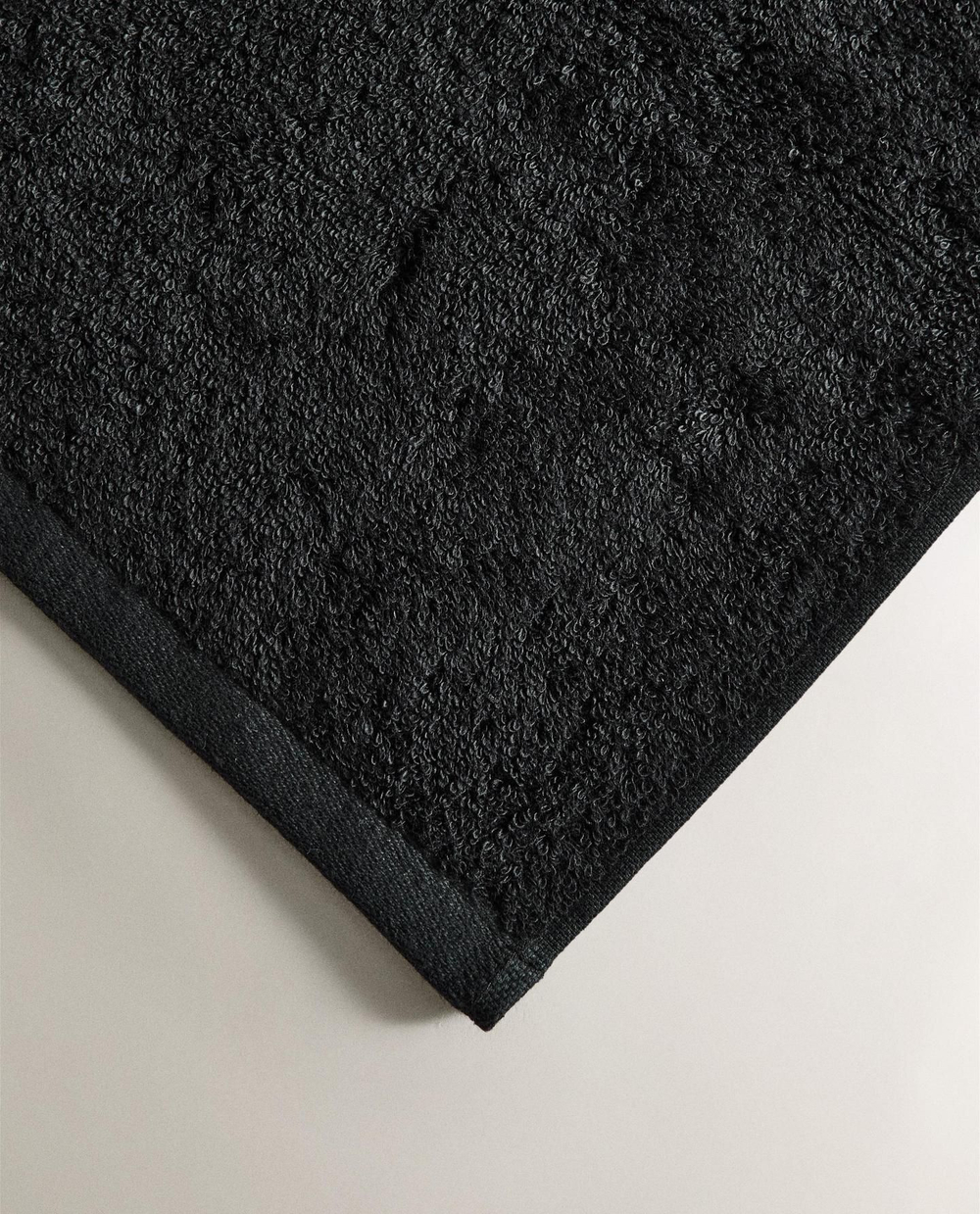 Zara Home - Махровое банное полотенце гладкое, черный, 30х50 см