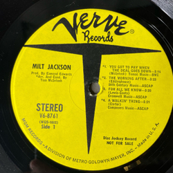 Винтажная виниловая пластинка LP Milt Jackson And The Hip String Quartet (США 1968)