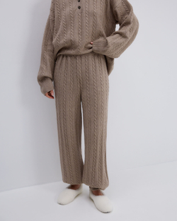 Брюки из смесового кашемира какао