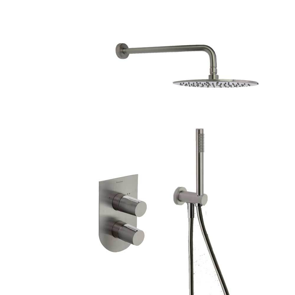 Встраиваемый смеситель для душа с тропическим и ручным душем TZAR K3415021NC никель