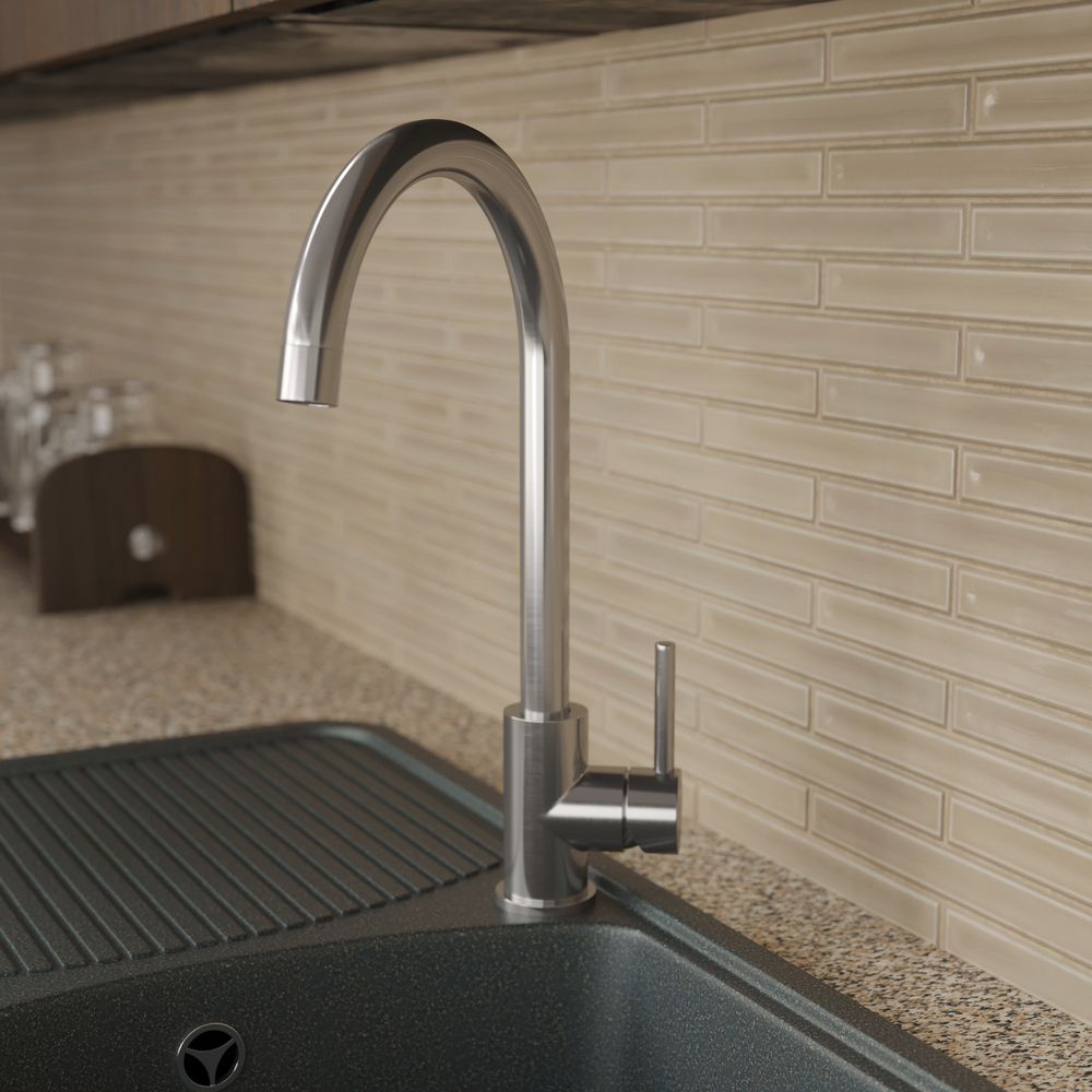 Смеситель для кухни Domaci Равенна DM-030922 нержавеющая сталь