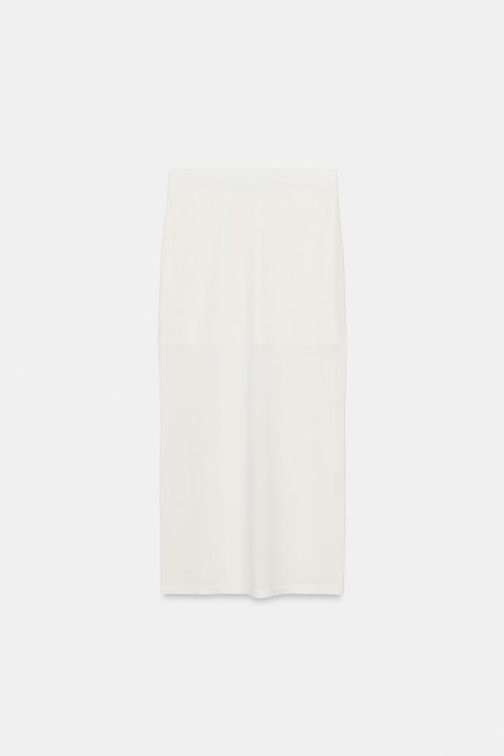 ZARA ЮБКА МИДИ ИЗ ТОНКОГО ТРИКОТАЖА, БЕЛЫЙ