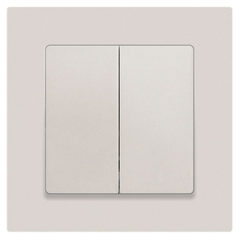 Выключатель Intro Accent 6-104-06 двойной, 10А-250В, IP20, СУ, AL/CU, перламутр | Intro