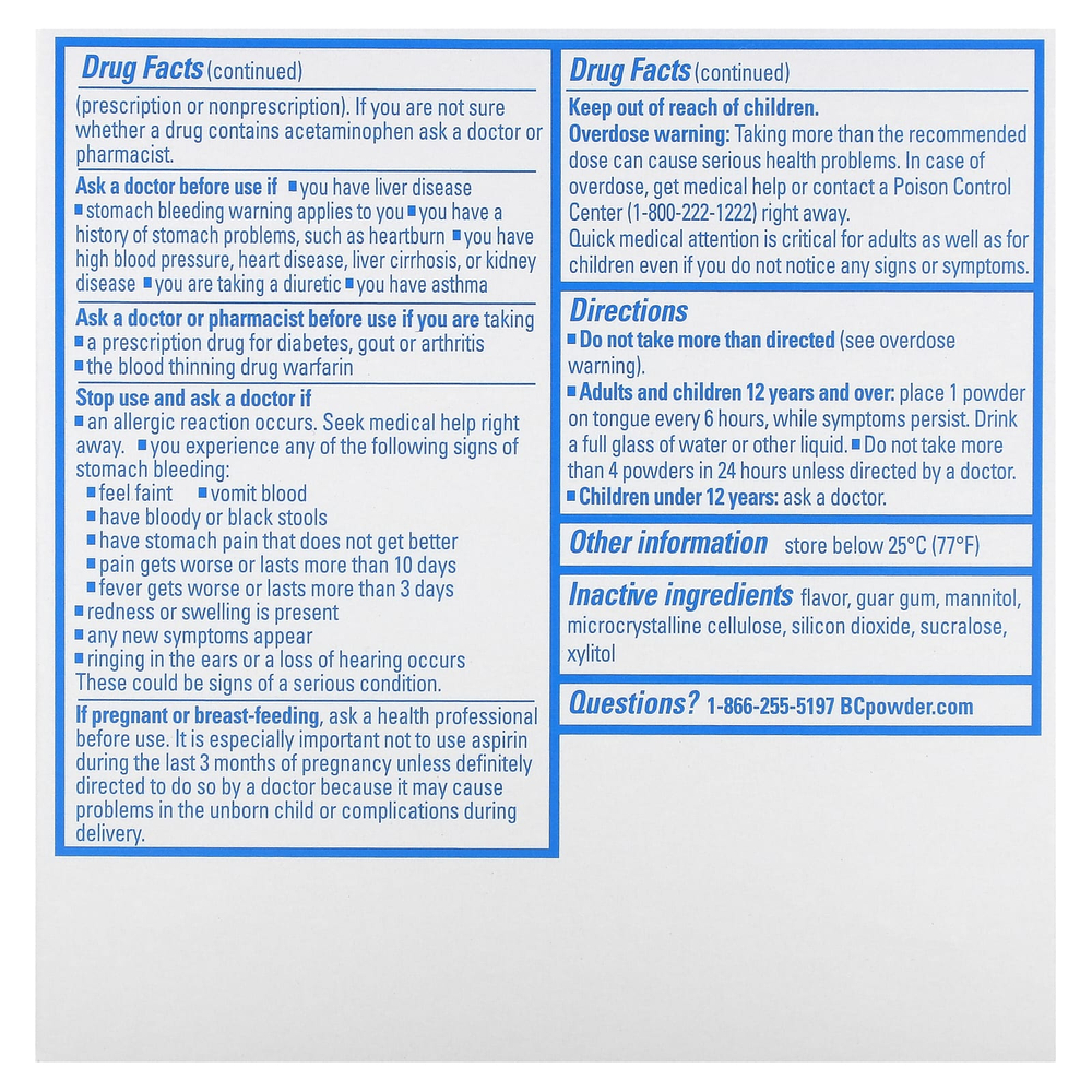 BC, порошок для быстрого обезболивания, максимальная сила действия, со вкусом лимонада, 16 пакетиков