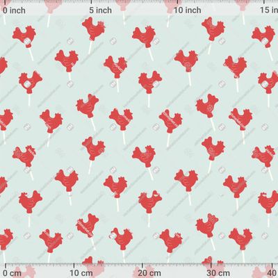 Милый простой паттерн с петушками - леденцами by Bychkova Evgeniia 857 DPI