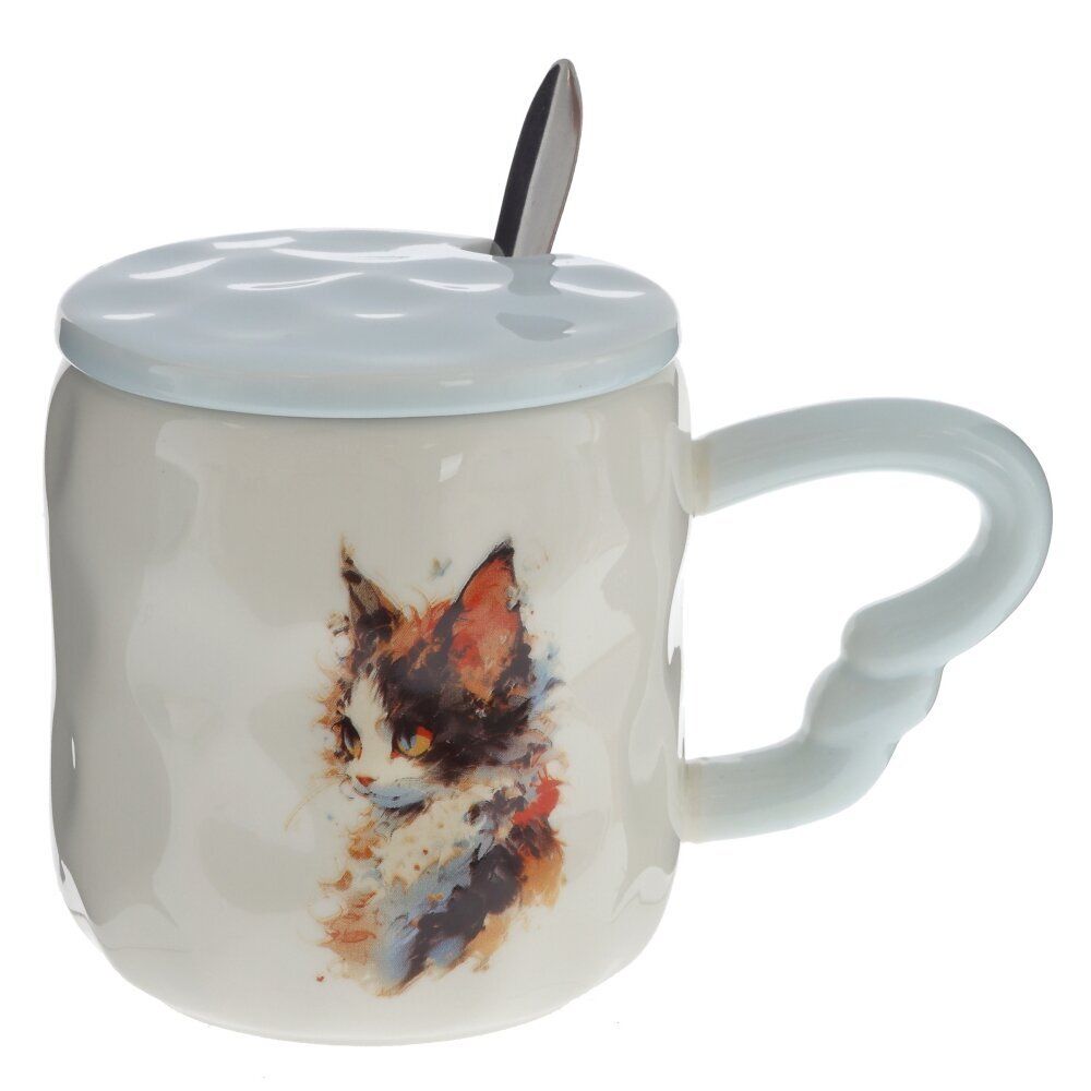 GAEM Кружка с крышкой и ложкой, 350 мл, L14 W9 H10 см