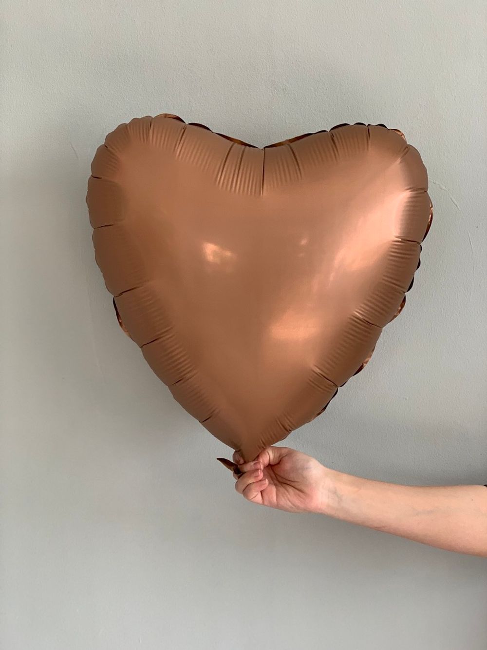 AN Шар сердце 18" / 46 см сатин золото розовое (БГ-15)  Изображение2