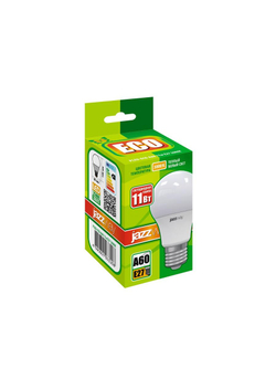 Лампа светодиодная PLED-ECO 11Вт A60 грушевидная 3000К тепл. бел. E27 880лм 230В JazzWay 1033208