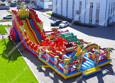 Профессиональный надувной батут "Гранд-саванна" 17*10*9 м