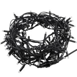 ULD-F90PRO S10M-100-SBK WH Гирлянда светодиодная. 10м. без вилки. Статическое свечение. Соединяемая. 100 светодиодов. Белый свет 6000K. IP67. Провод черный. ТМ Uniel