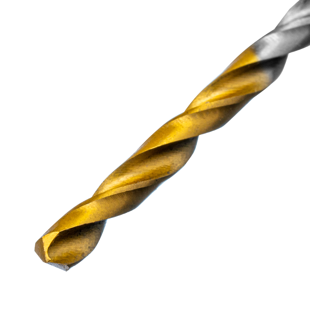 Сверло спиральное по металлу 3 x 60 мм, Р6М5, Golden Tip , 2шт. Denzel