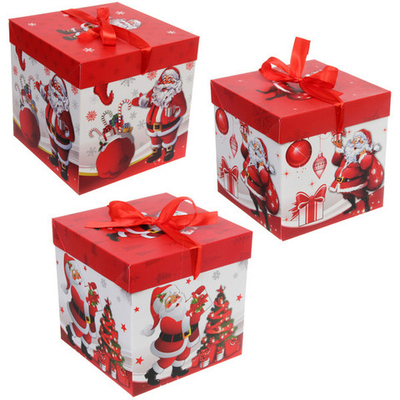 Коробка подарочная «Дедушка Мороз» 15*15*15 см
