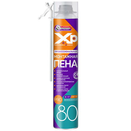XP Пена монтажная проф. 80 всесезонная 1050г (KIM TEC)