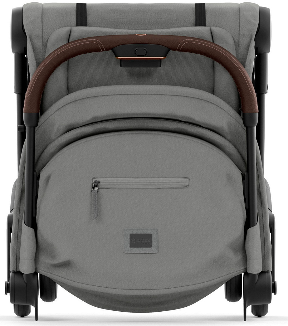 Коляска Cybex Coya Rosegold Frame Cloud G i-Size Almond Beige Plus Mirage Grey с дождевиком и бампером