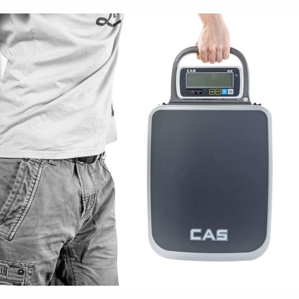 Весы напольные мобильные CAS PB-30, LCD, АКБ, RS232, 30кг, 5/10гр, 355*443, с поверкой, переносные