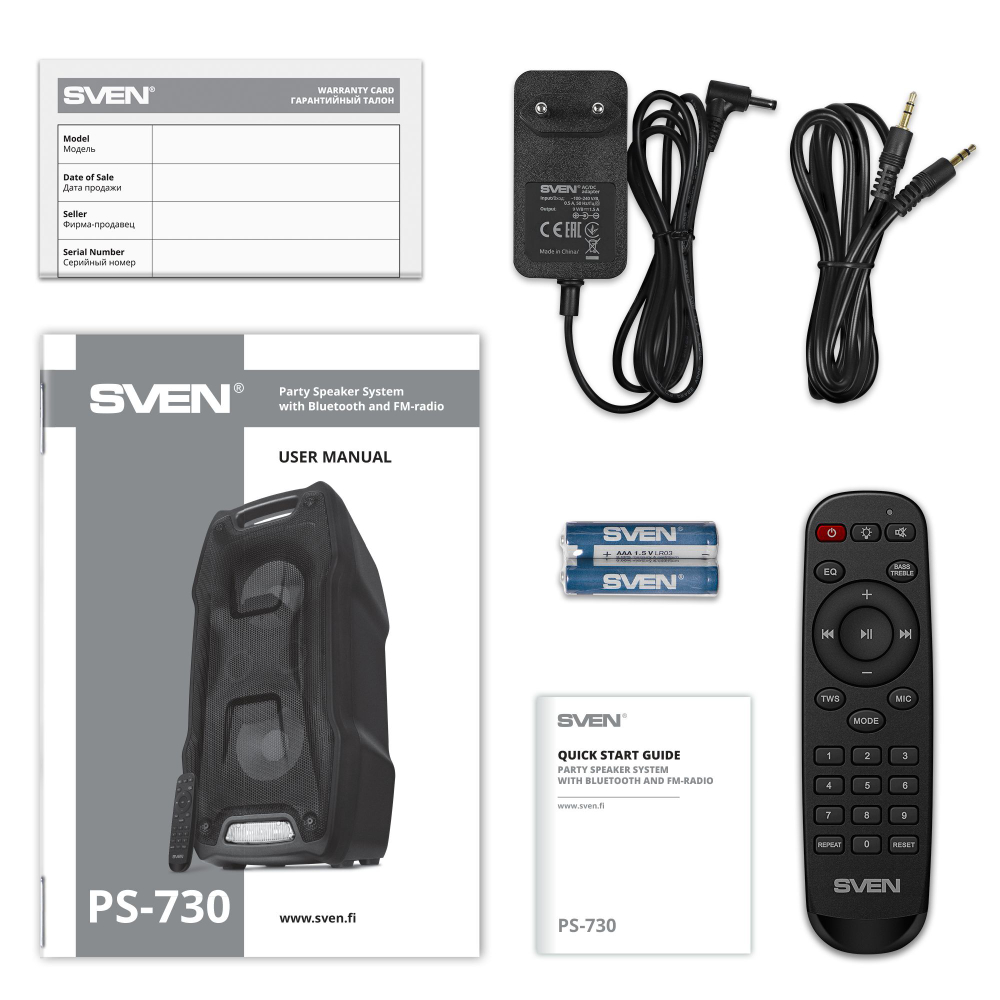 Портативная акустика 2.0 Sven PS-730