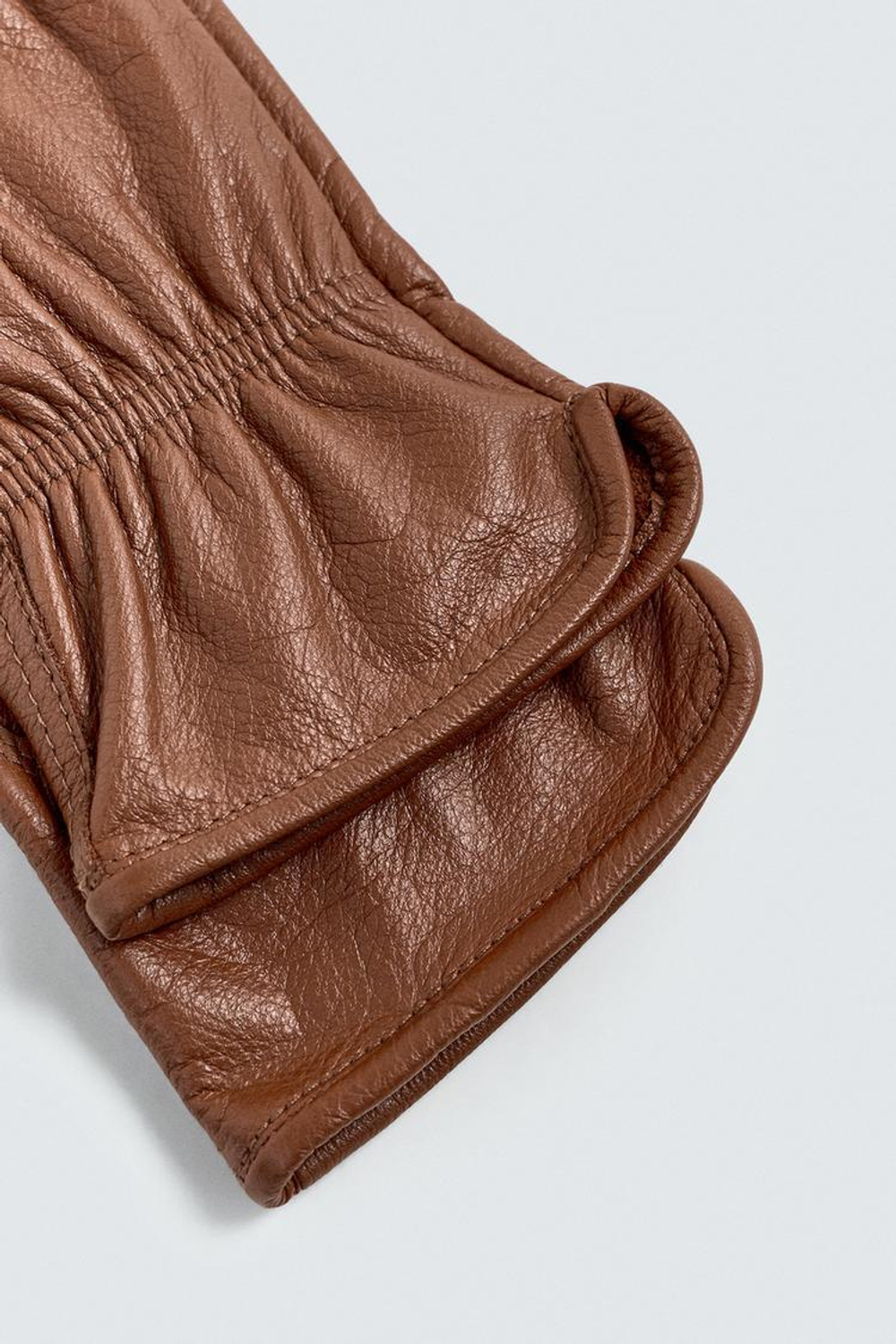 ZARA КОЖАНЫЕ ПЕРЧАТКИ, КОРИЧНЕВЫЙ