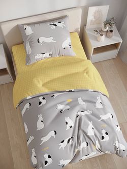 Постельное белье поплин Сказка "Локи/Локи (компаньон)" 1,5-сп  Наволочка 50х70 см 1 шт Простынь  150x215 см Пододеяльник 145x215 см