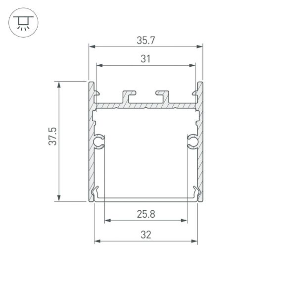 Профиль Arlight SL-LINE-3638-LW-3000 ANOD 043973