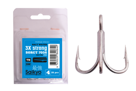 Крючки Saikyo тройн.7056 TN 3X №  4 (25шт)