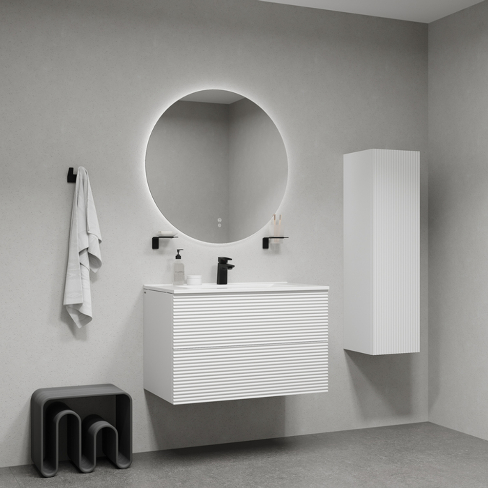 Тумба с умывальником IDDIS Bild, подвесная, 80 см, белый, BIL80W0i95K