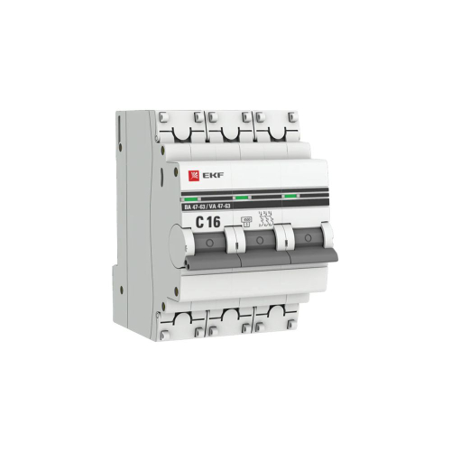 EKF PROxima Автоматический выключатель ВА 47-63 3Р 16А С4,5кА с опломбировкой