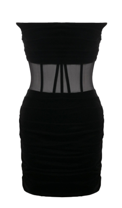 Мини-платье с полупрозрачным корсетом