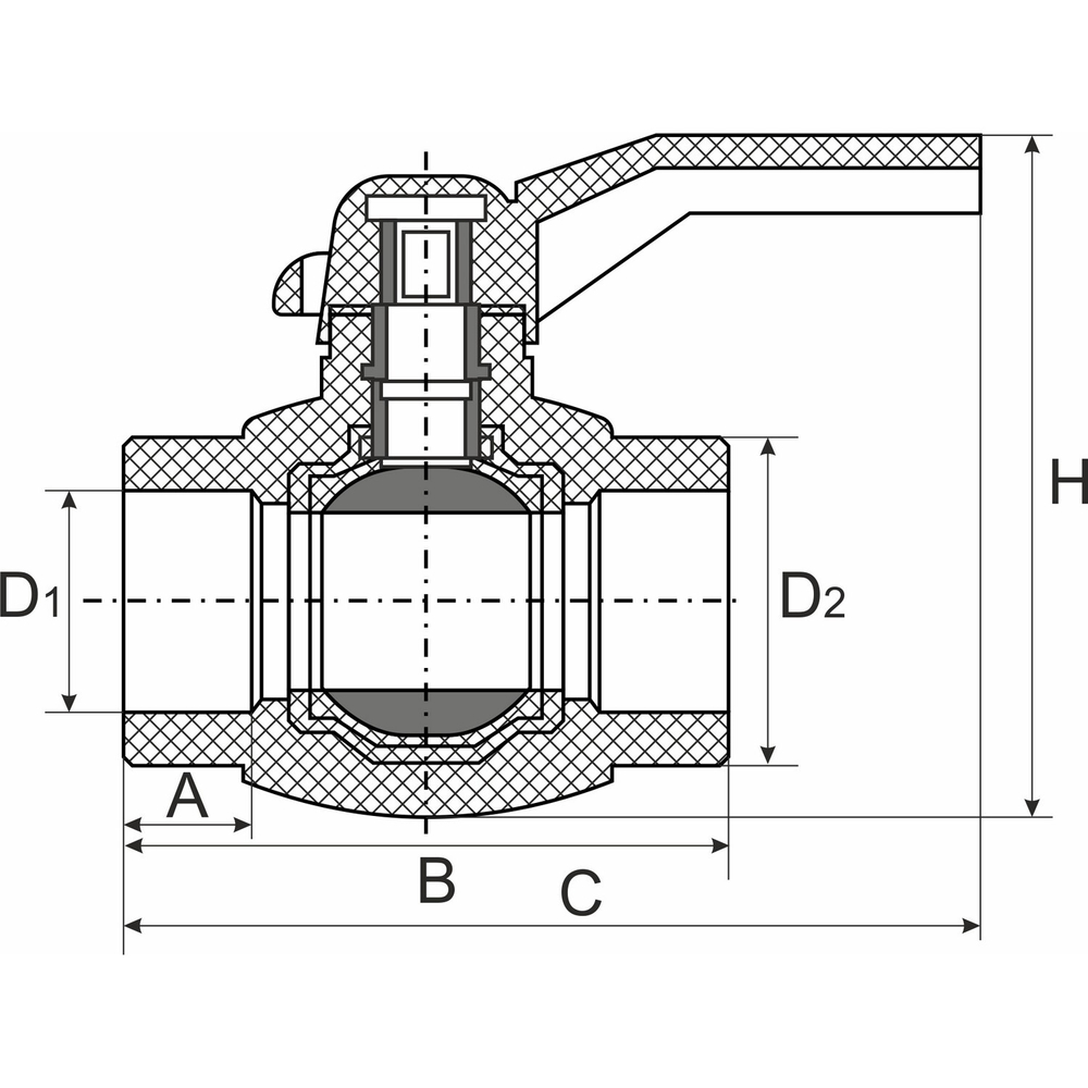 Кран шар 32 ручка PP-R EVER® plast БЕЛЫЙ (Россия)