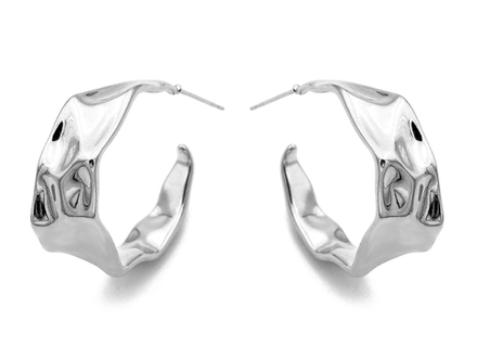 Серьги-Кольца "Мятый металл", 27,5мм