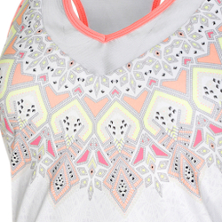 Женская теннисная майка Lucky in Love Geo Grande With Bra Tank Top Women - White, Multicoloured