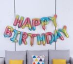 Набор шаров-букв (16''/41 см) Мини-Надпись "Happy Birthday", Нежная радуга, Градиент, 1 шт. в уп.