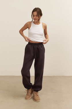 Джоггеры OVERPLUS, с начесом, антрацит