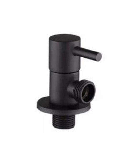 Кран угловой с отражателем 1/2 x 1/2 ЧЕРНЫЙ "TIM" 1/80