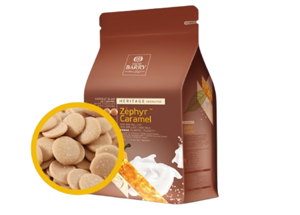 Шоколад Cacao Barry ZEPHYR Caramel Белый с карамелью Pistoles 35.0%, 250 гр