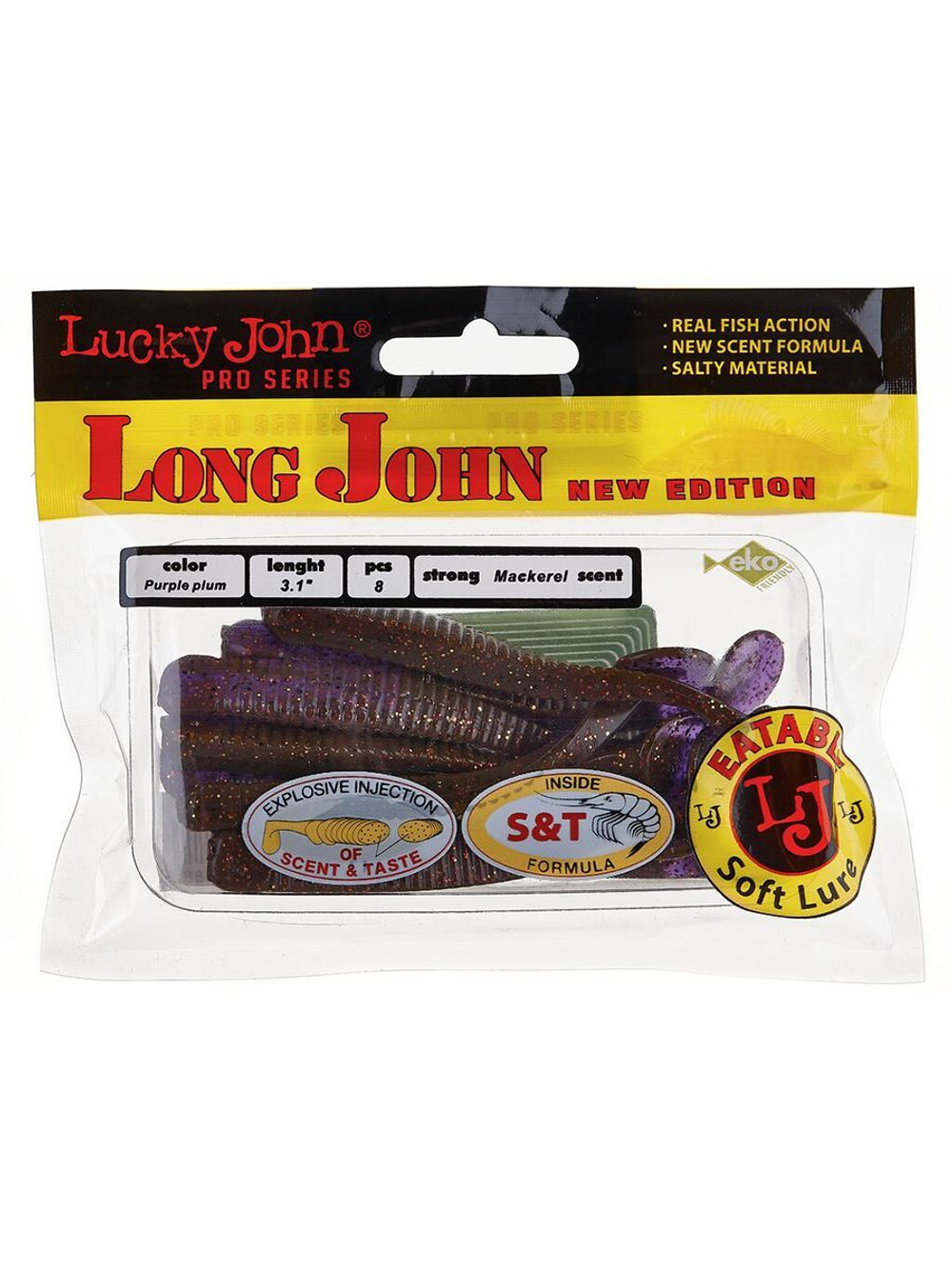 Виброхвосты съедобные LJ Pro Series LONG JOHN 3.1in (07.90)/S14 8 шт. в упак.