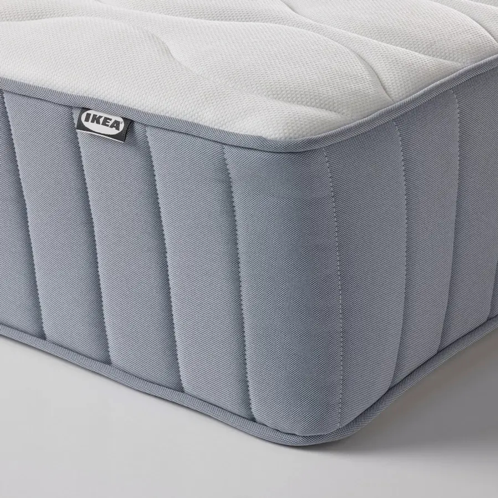 Каркас кровати с контейнером и матрасом - IKEA NORDLI, 200х140 см, матрас средне-жесткий, белый, НОРДЛИ ИКЕА