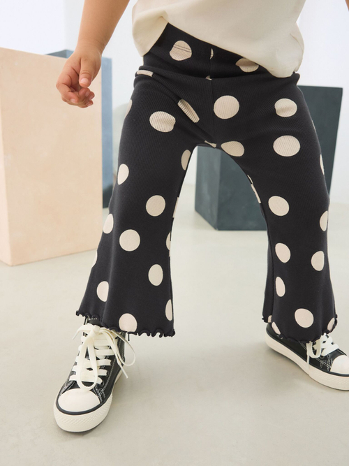 Легинсы-клеш для девочки Next AU3-614, Черный, Белый