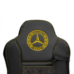 Чехлы Mercedes AXOR после 2014 года Высокие сиденья (экокожа, черный, желтая строчка)