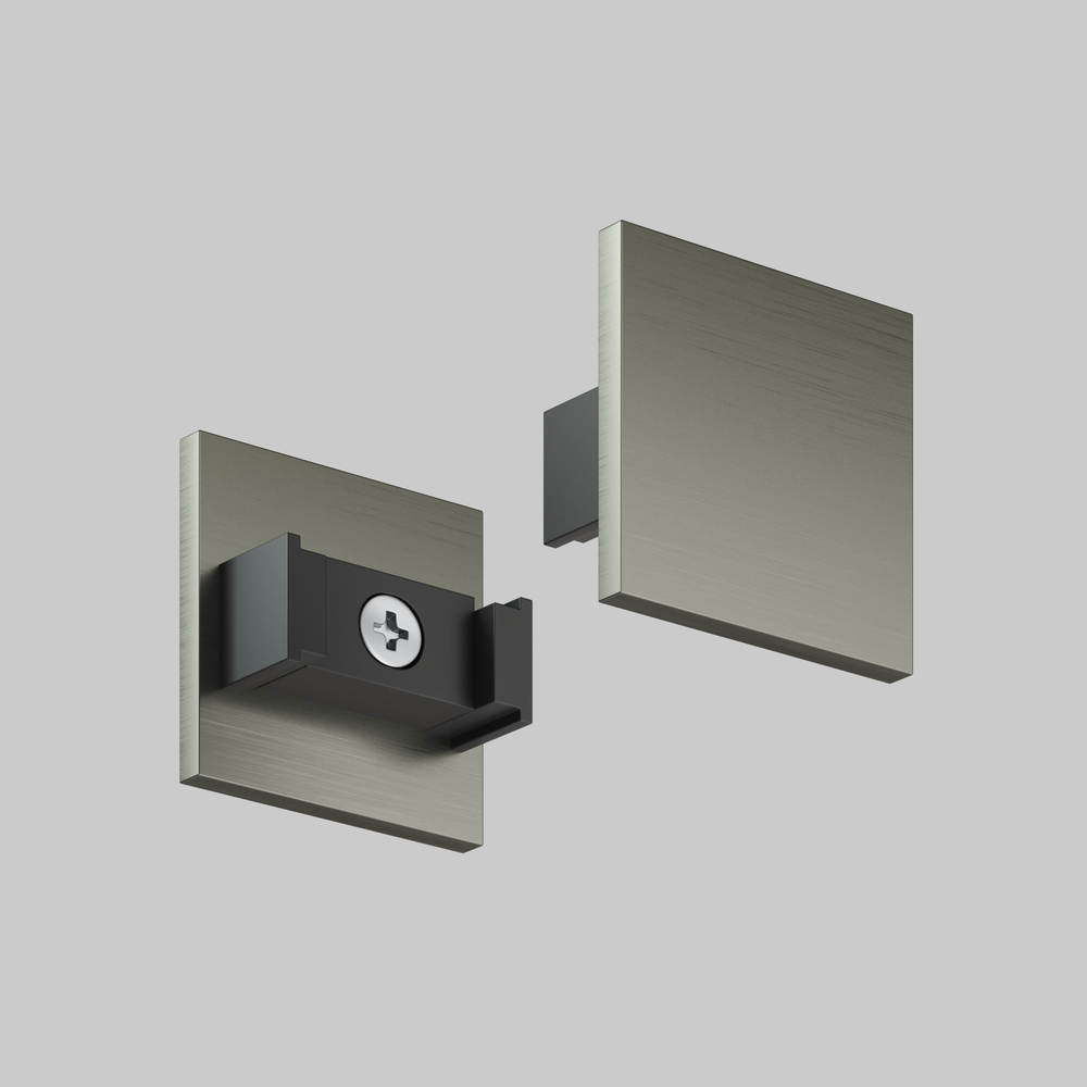 TR5735-DN Торцевая заглушка низкая, для использования без экрана, для трека Shine, серия Base, комплект 2 шт, темный никель, алюминий