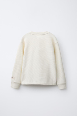 ZARA ЛОНГСЛИВ ИЗ ТКАНИ ОТТОМАН С НАШИВКОЙ, ЭКРЮ