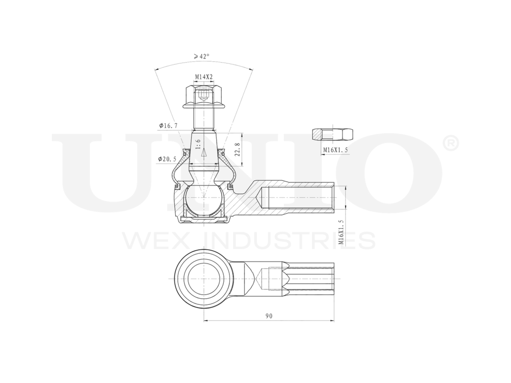 Наконечник рулевой UNIO SSP-10098