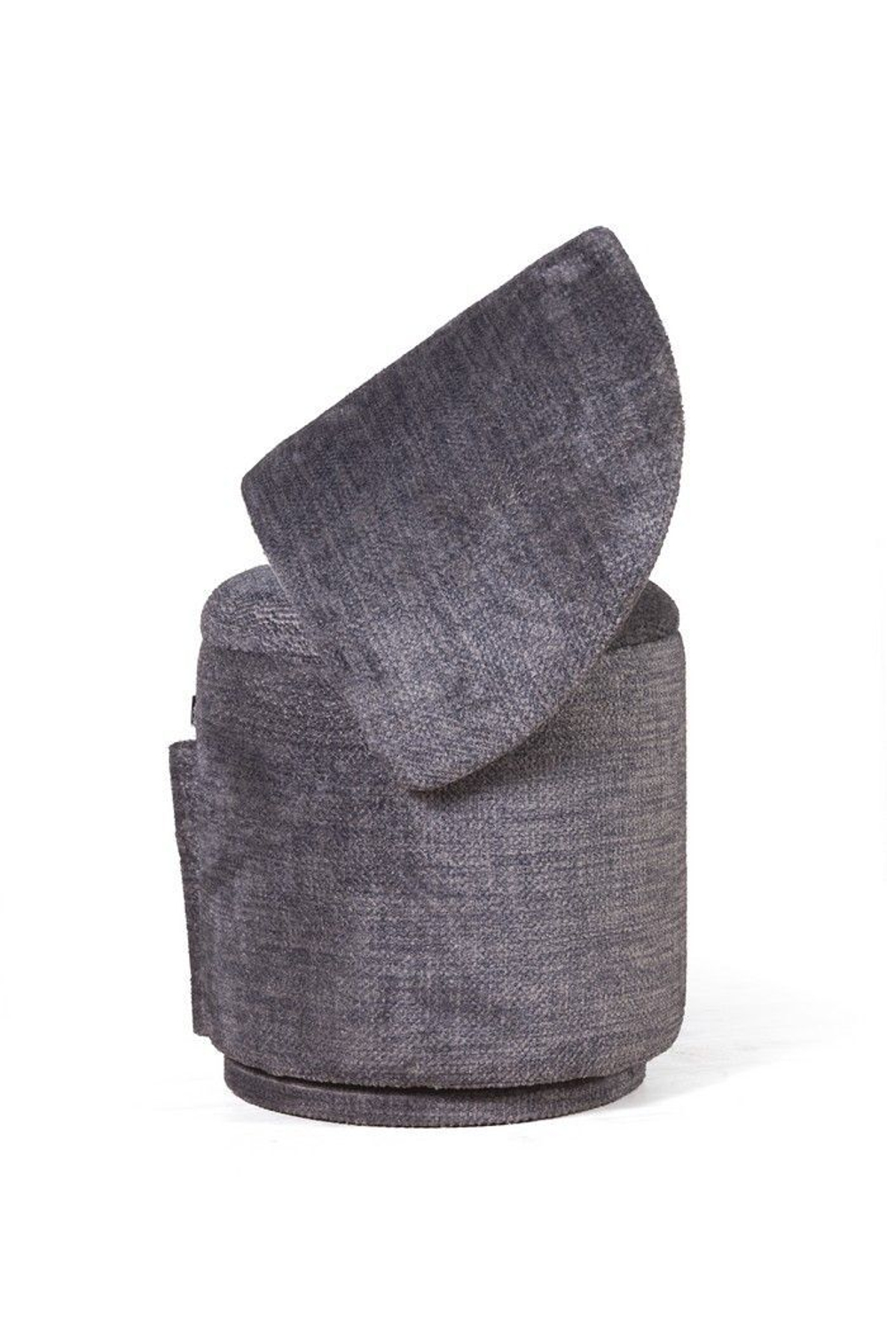 Пуф с кручением Bubble, микромех Rozy dark grey